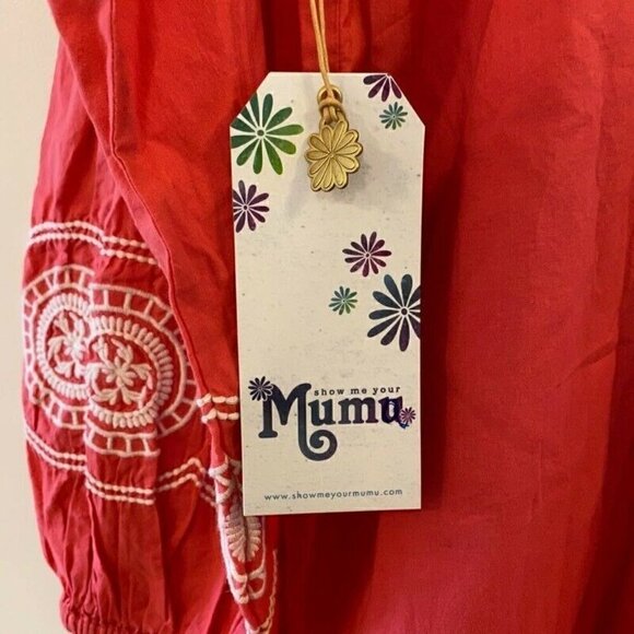 Show Me Your MuMu Claudine Peasant Tunic Dress Small - Picture 6 of 8